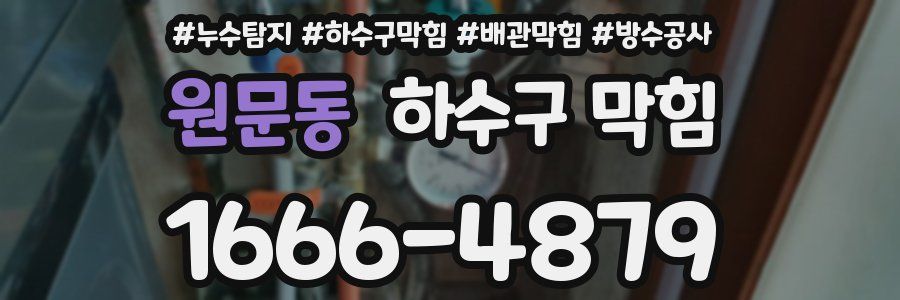 원문동 하수구 막힘