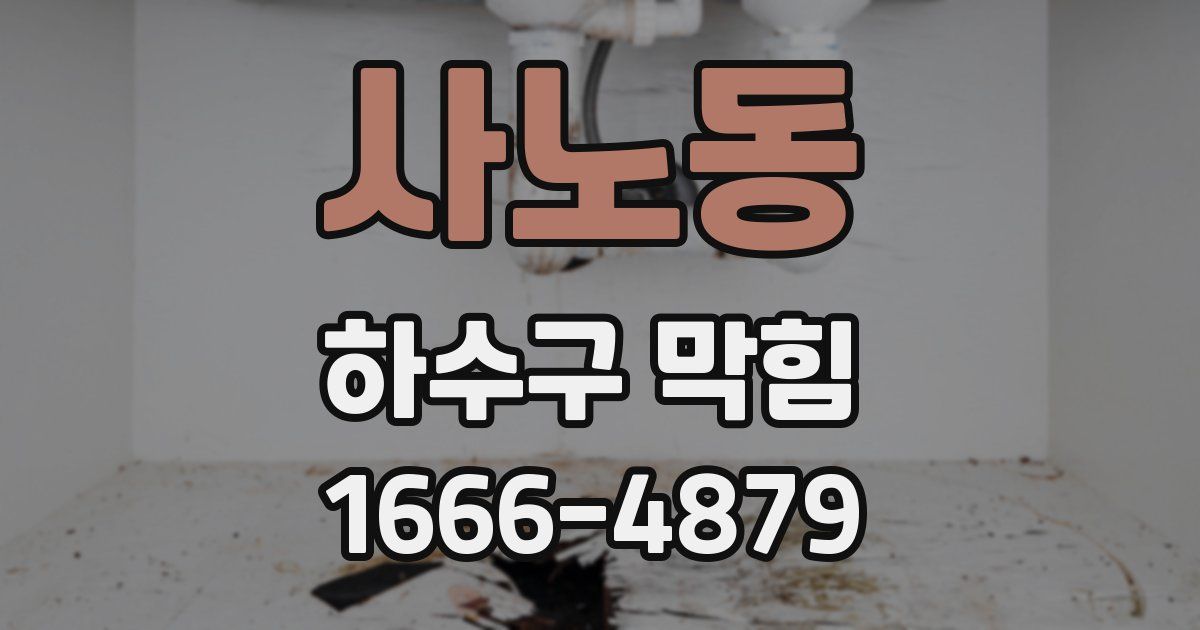 사노동 하수구 막힘