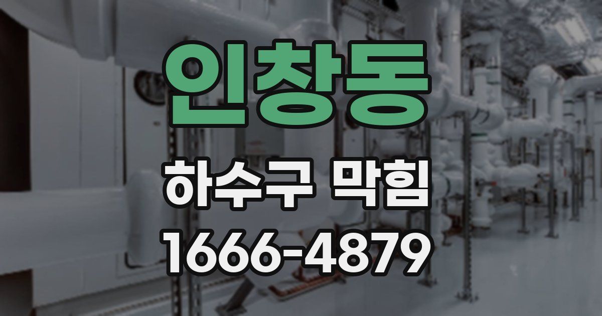인창동 하수구 막힘