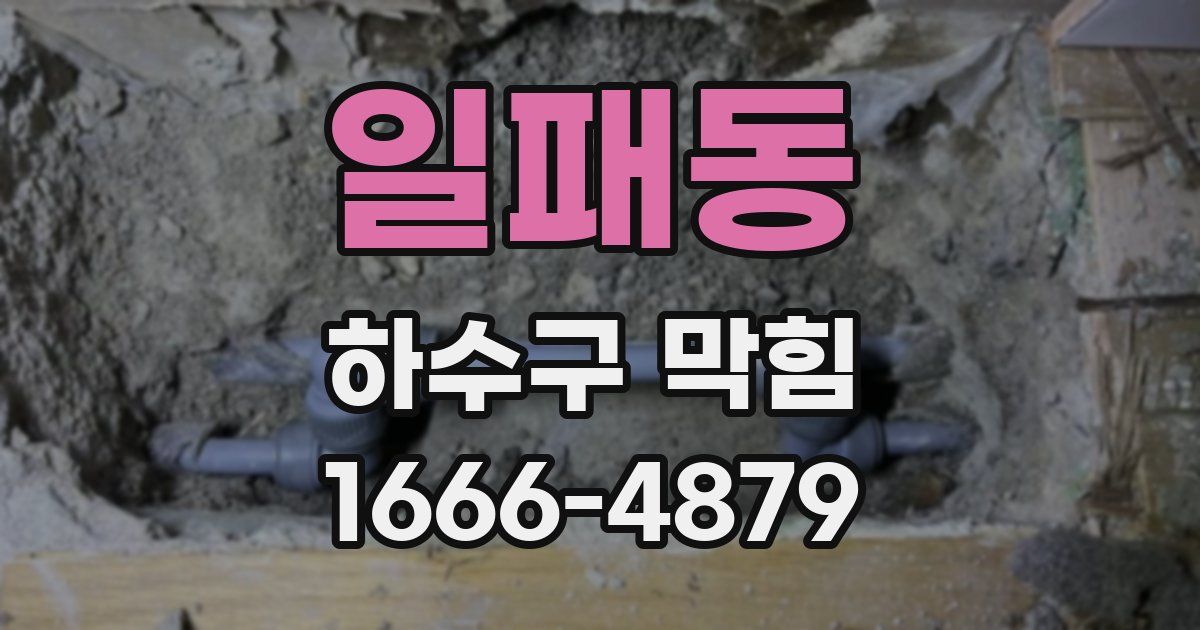 일패동 하수구 막힘