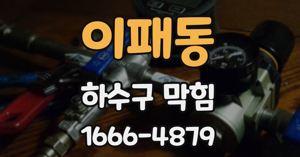 이패동 하수구 막힘