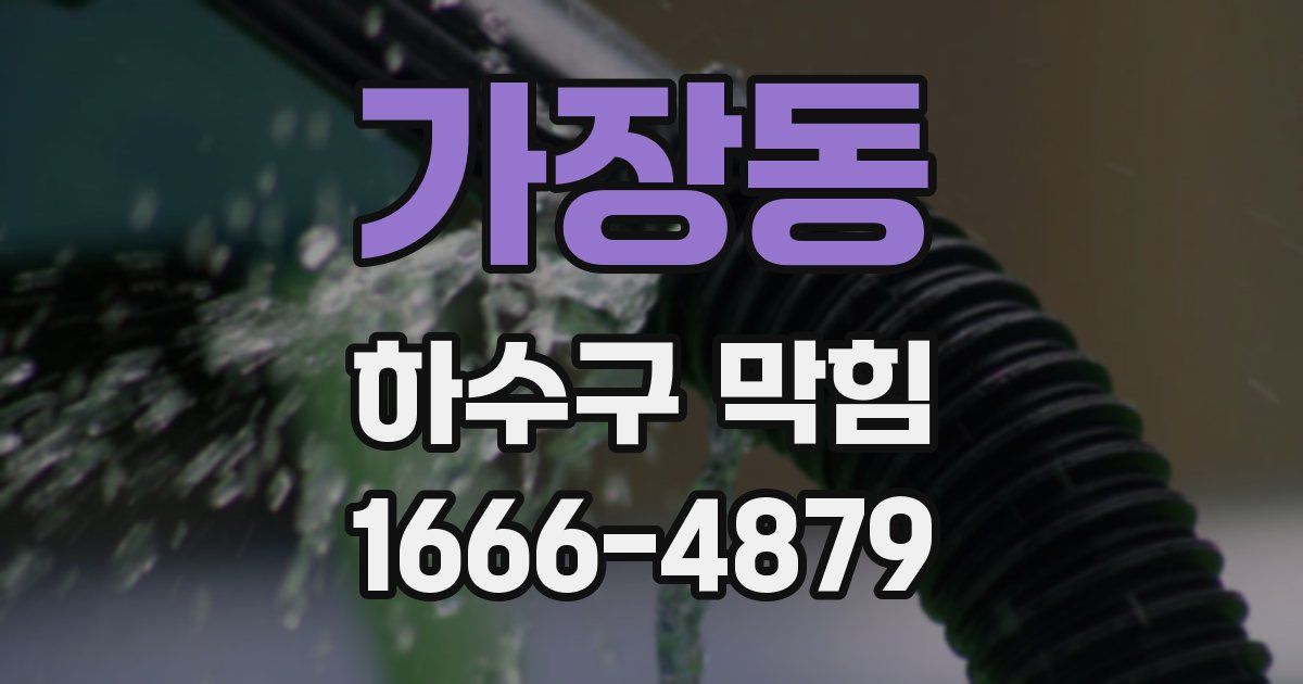 가장동 하수구 막힘