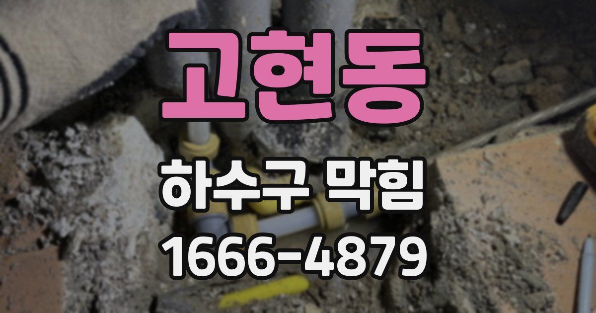 고현동 하수구 막힘