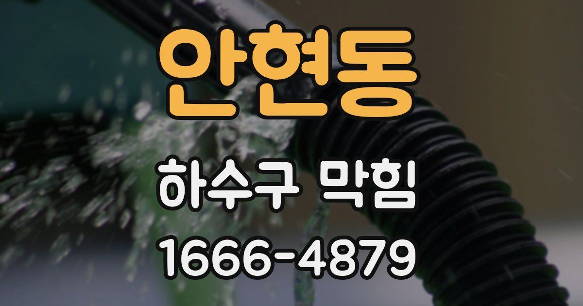 안현동 하수구 막힘