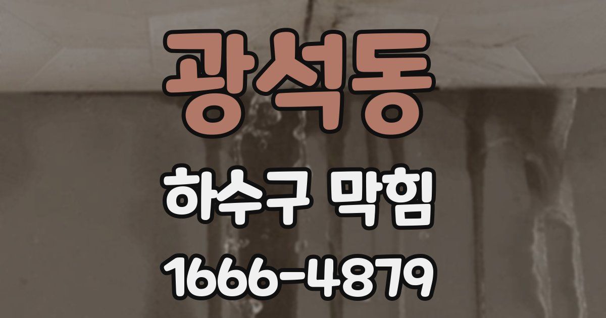 광석동 하수구 막힘