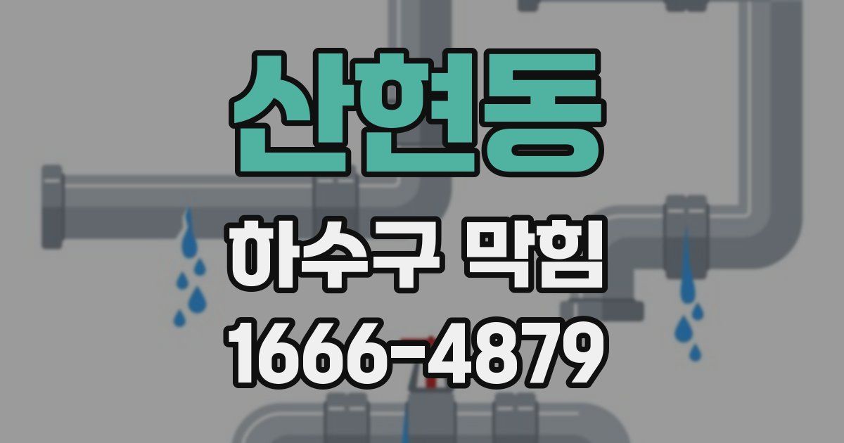 산현동 하수구 막힘