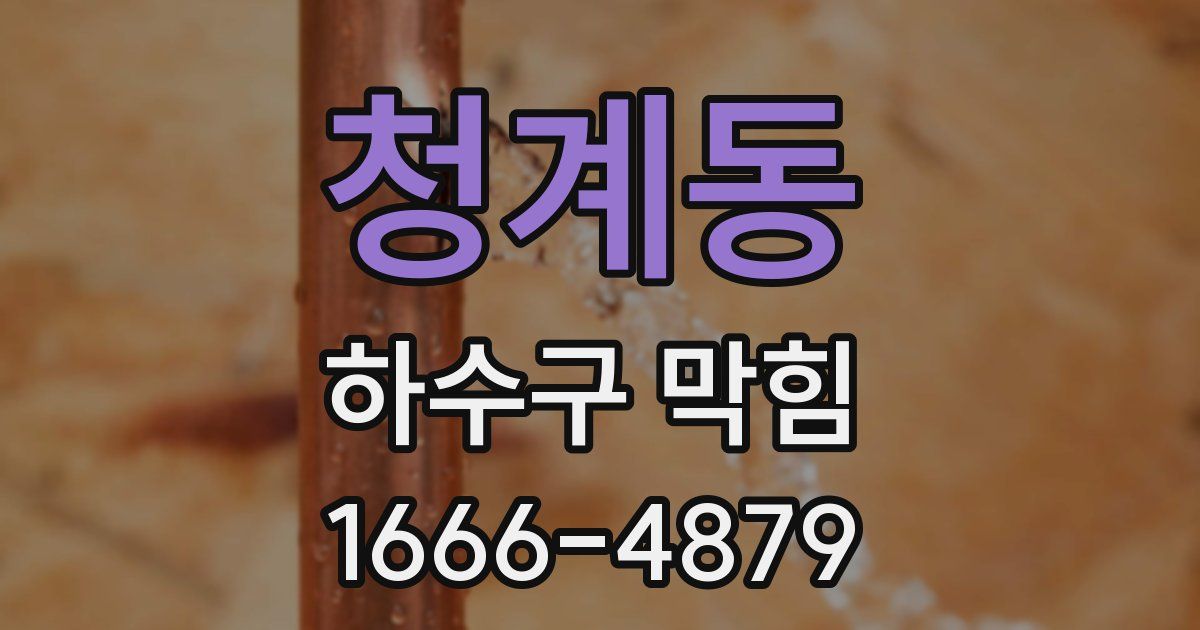 청계동 하수구 막힘