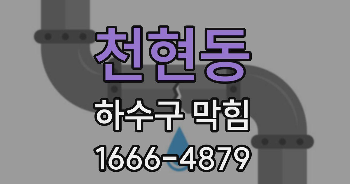 천현동 하수구 막힘