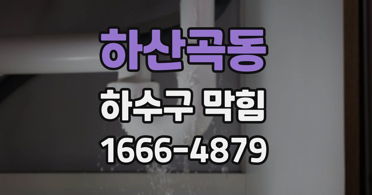 하산곡동 하수구 막힘