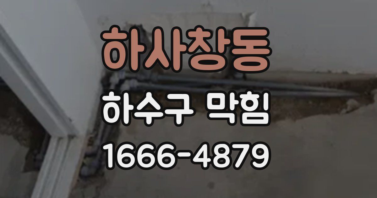 하사창동 하수구 막힘