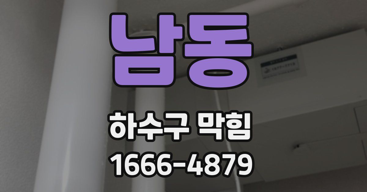 남동 하수구 막힘