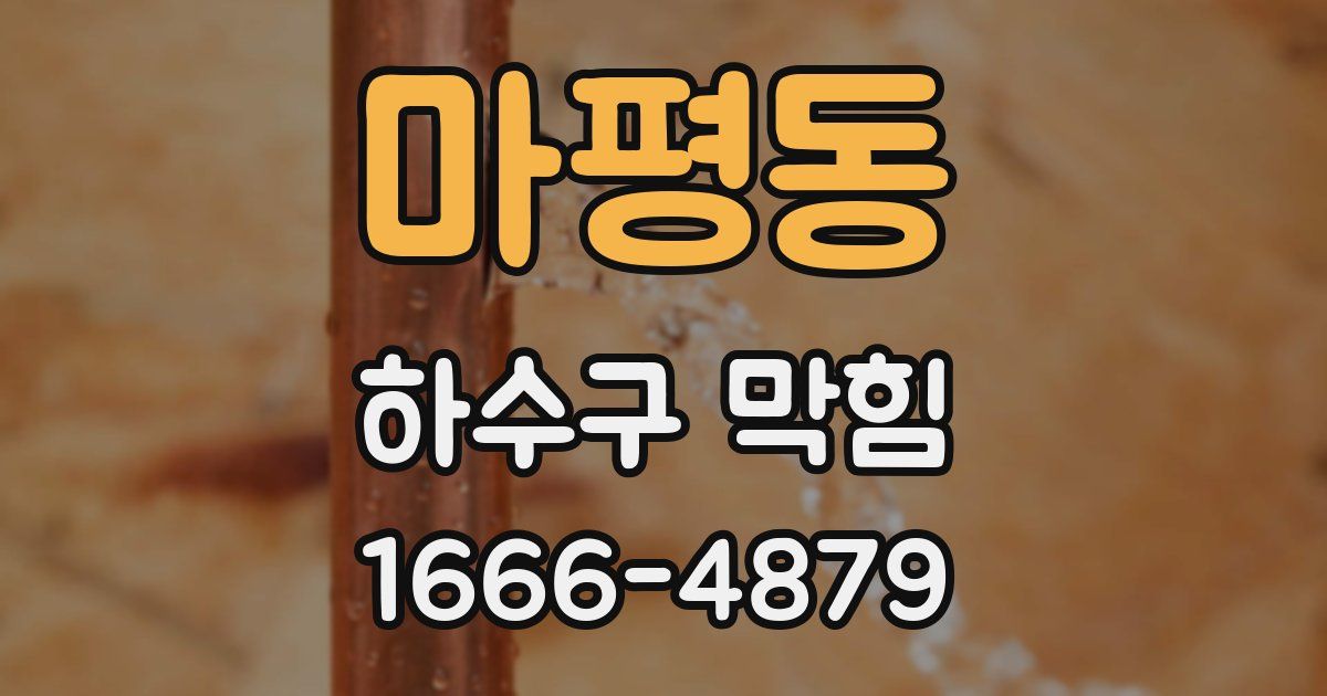 마평동 하수구 막힘
