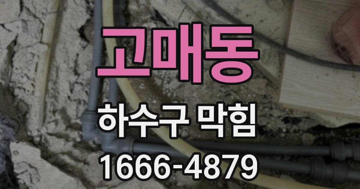 고매동 하수구 막힘