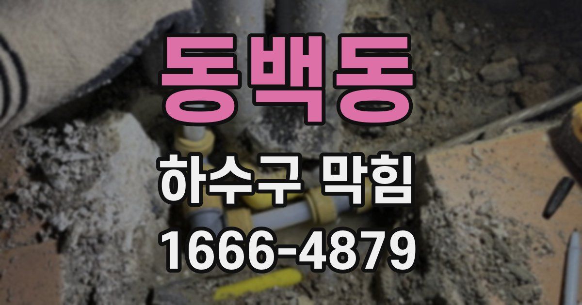 동백동 하수구 막힘