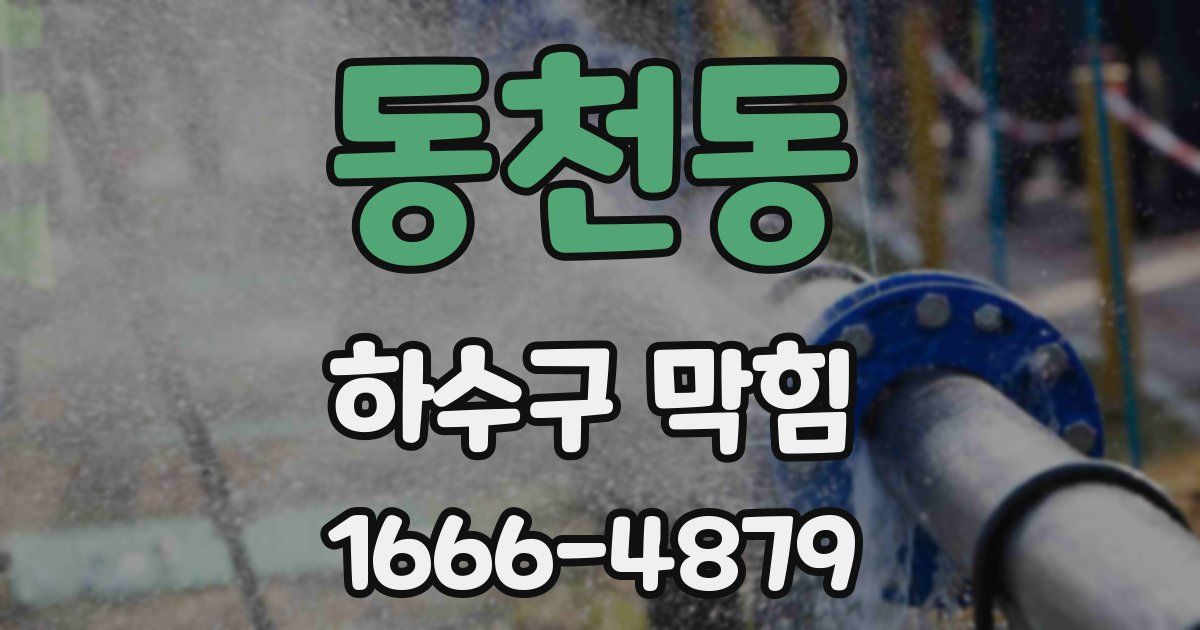 동천동 하수구 막힘