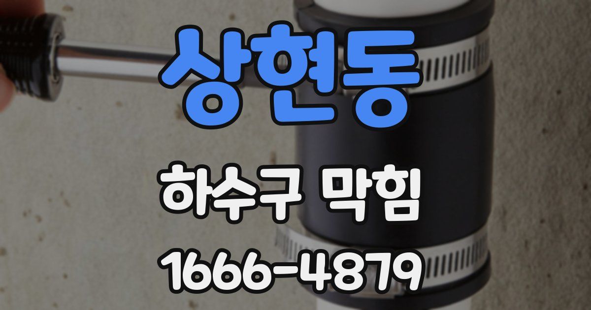 상현동 하수구 막힘