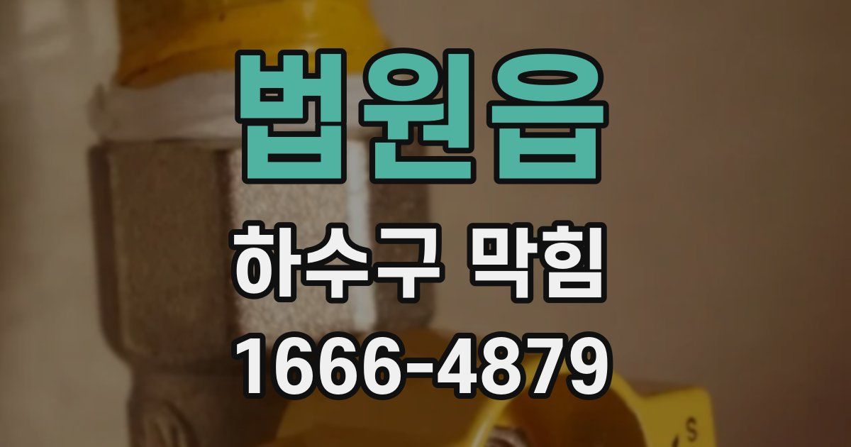 법원읍 하수구 막힘
