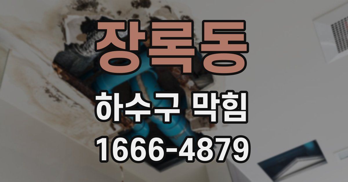 장록동 하수구 막힘