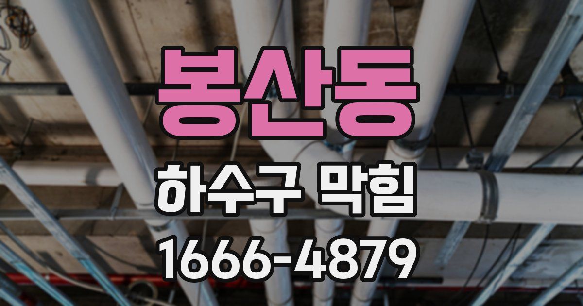 봉산동 하수구 막힘