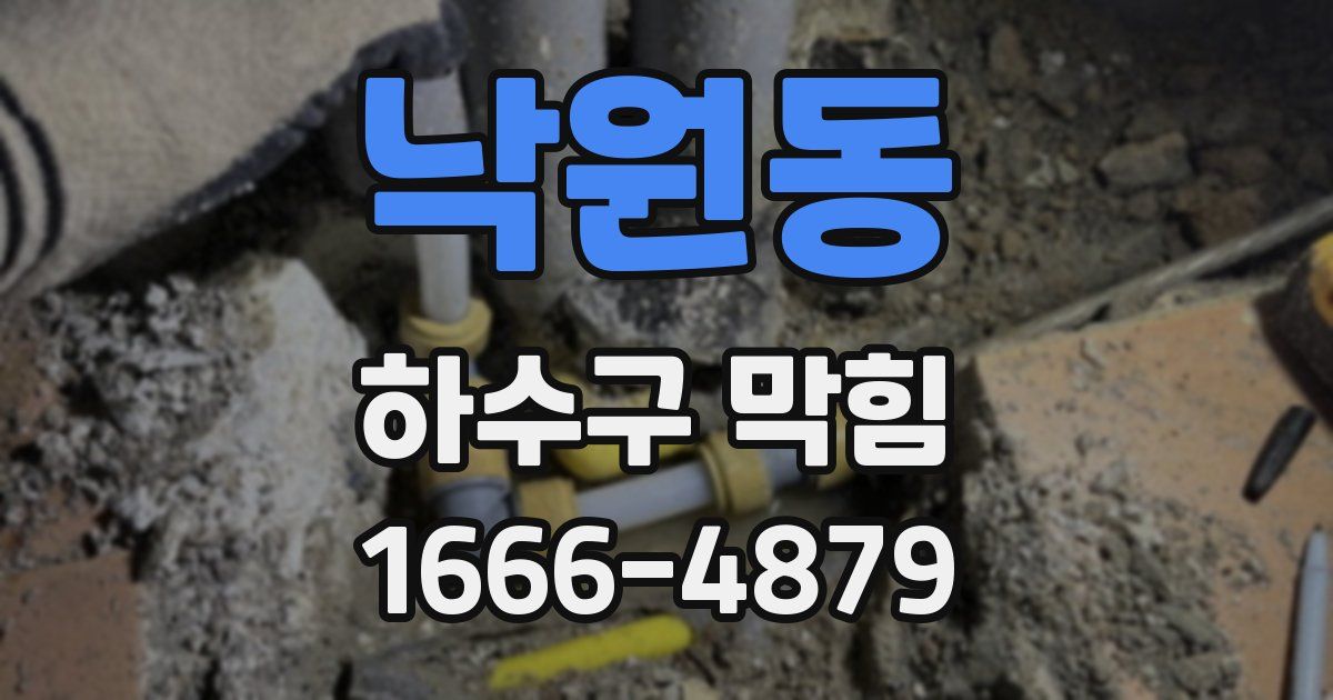 낙원동 하수구 막힘
