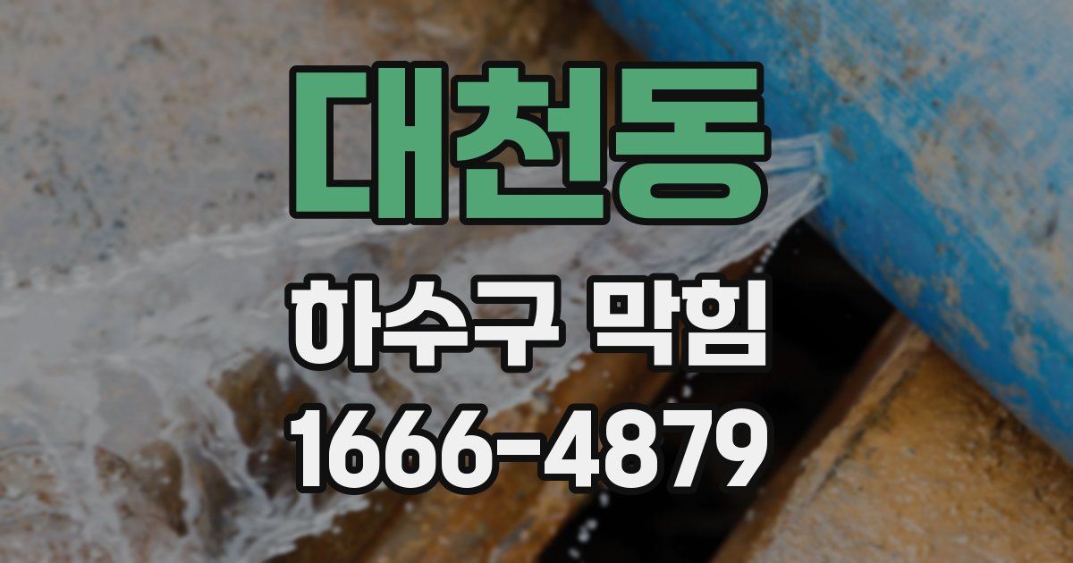 대천동 하수구 막힘