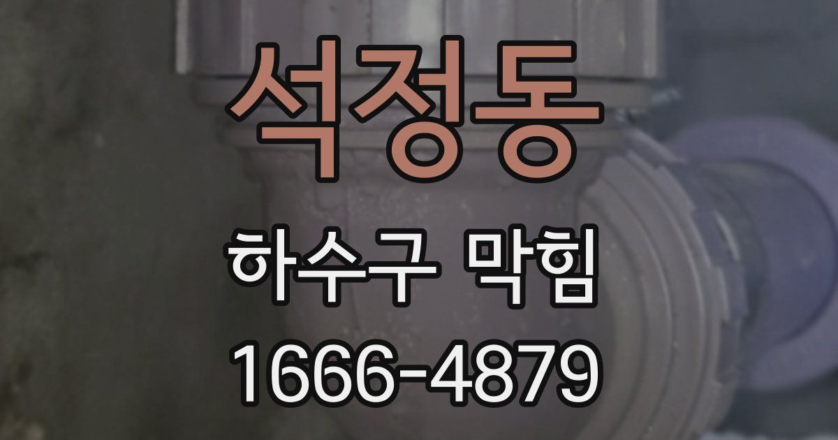 석정동 하수구 막힘