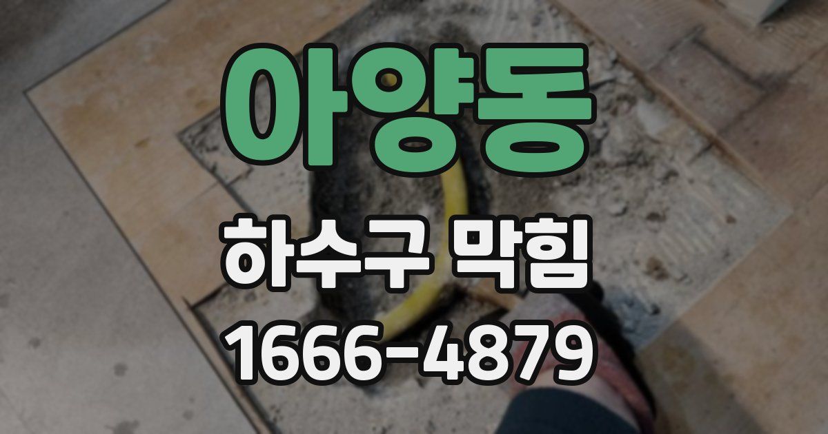 아양동 하수구 막힘