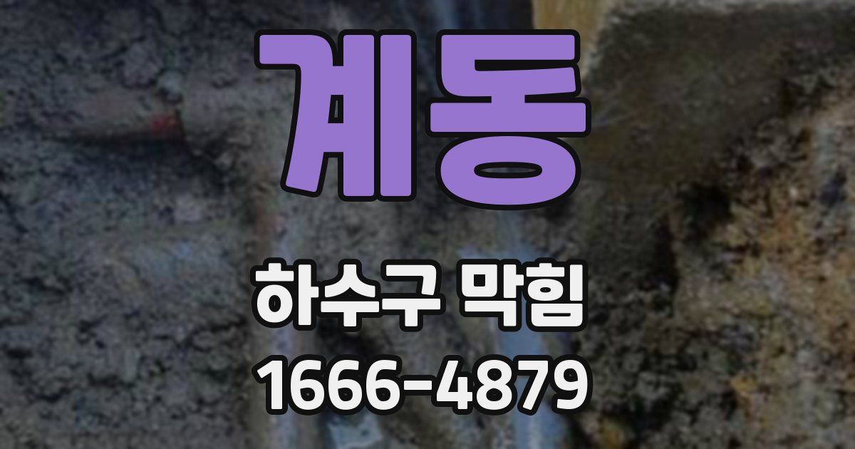 계동 하수구 막힘