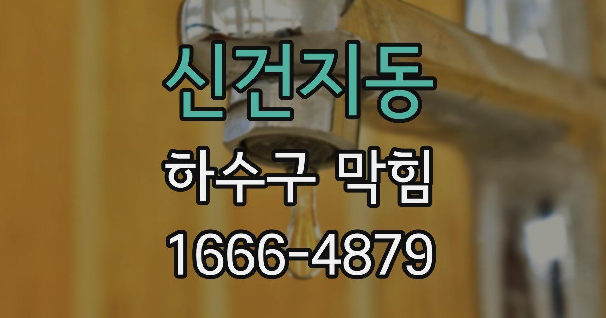 신건지동 하수구 막힘