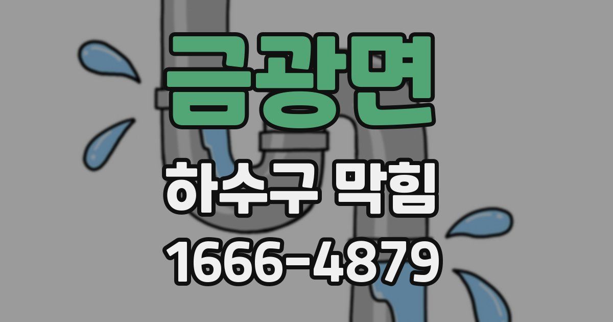 금광면 하수구 막힘