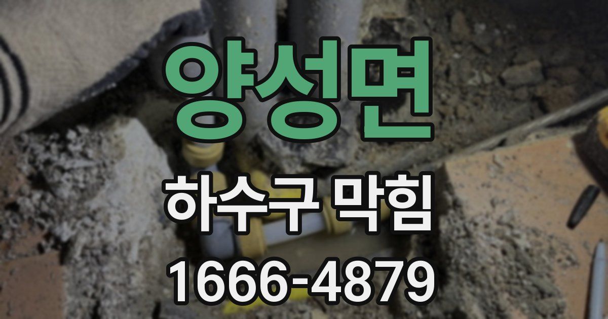 양성면 하수구 막힘