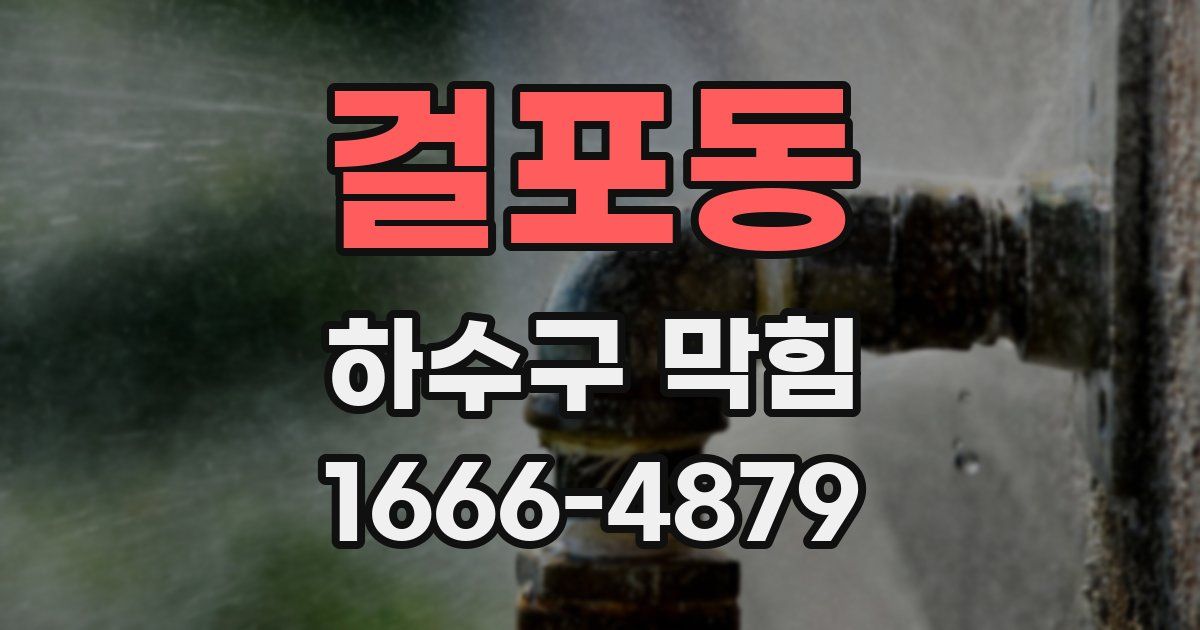 걸포동 하수구 막힘
