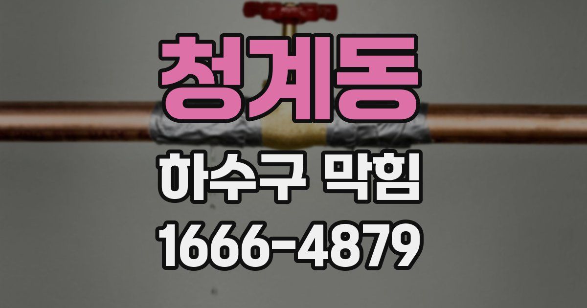 청계동 하수구 막힘