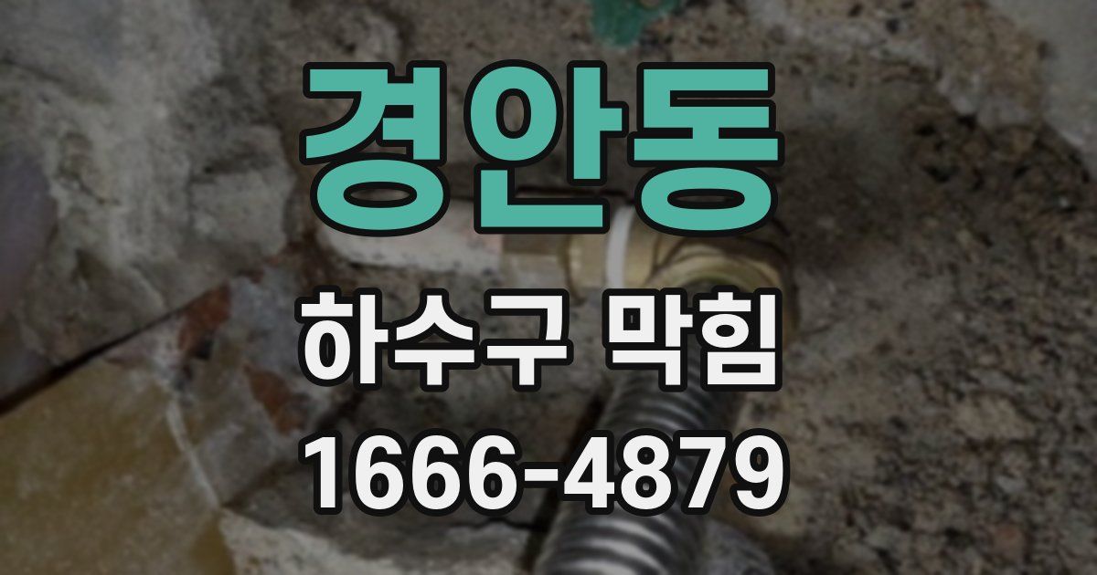 경안동 하수구 막힘