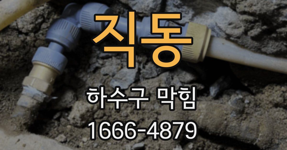 직동 하수구 막힘