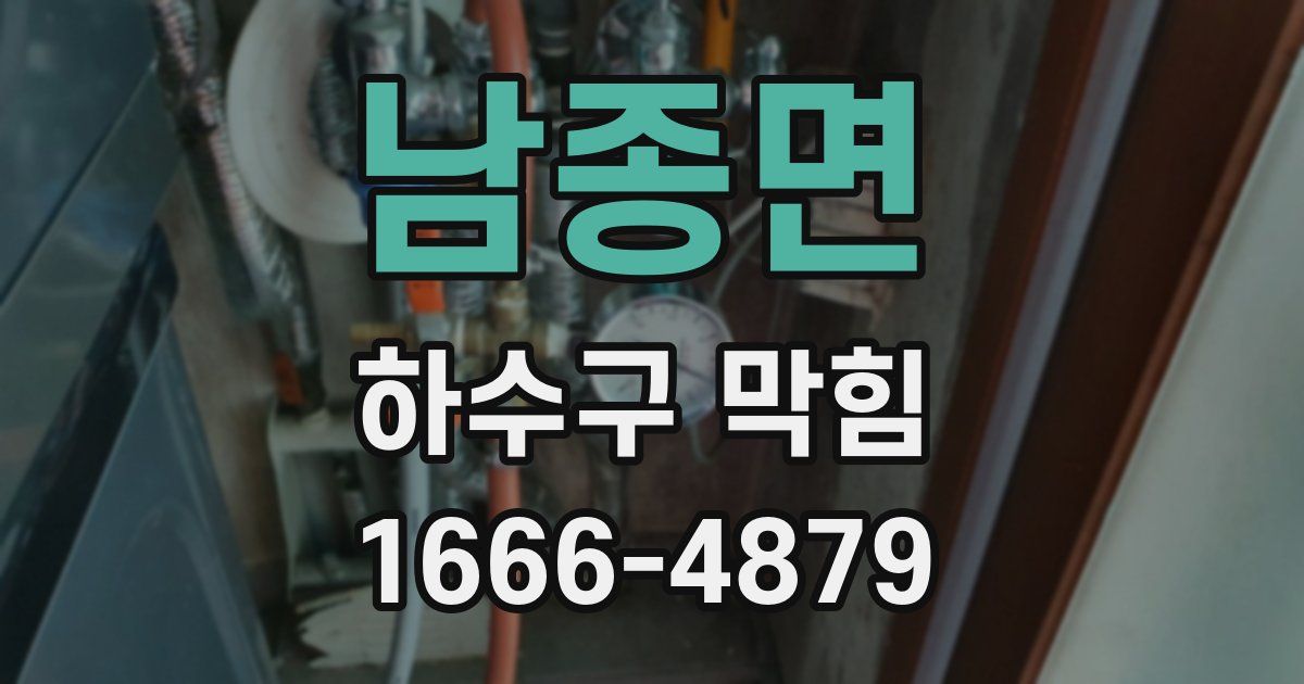 남종면 하수구 막힘