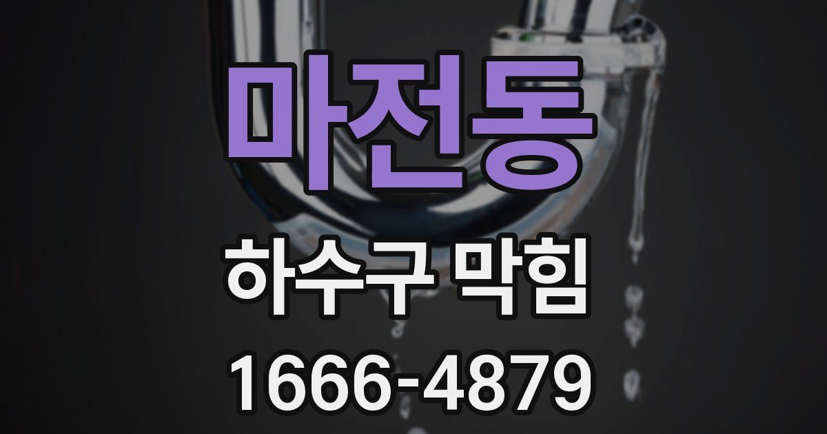 마전동 하수구 막힘