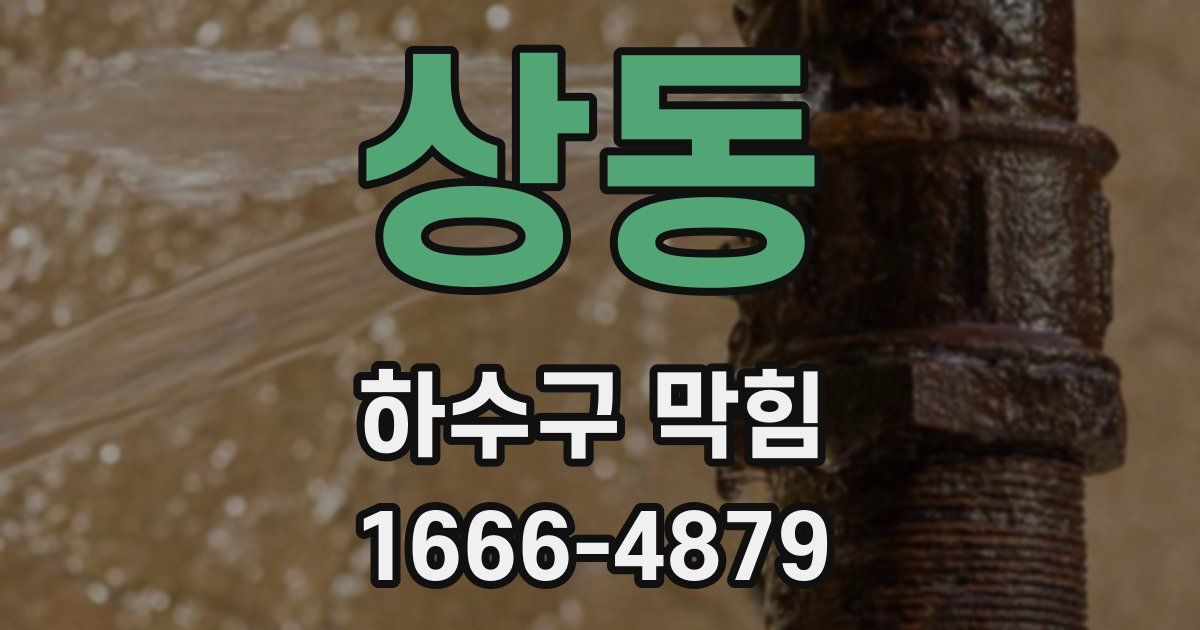 상동 하수구 막힘