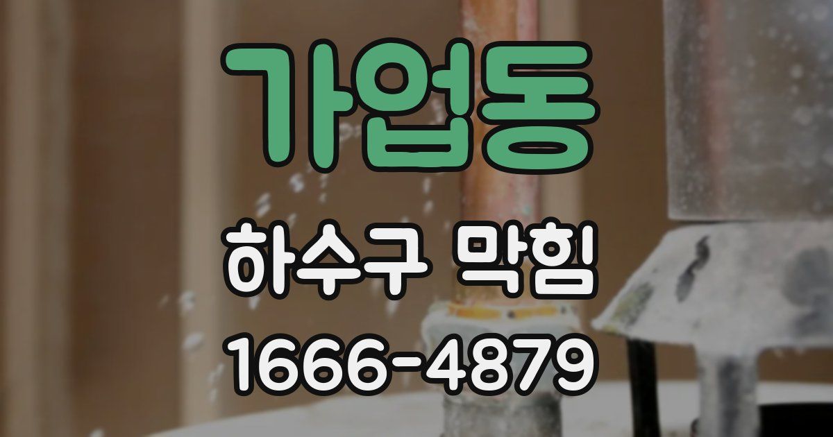 가업동 하수구 막힘
