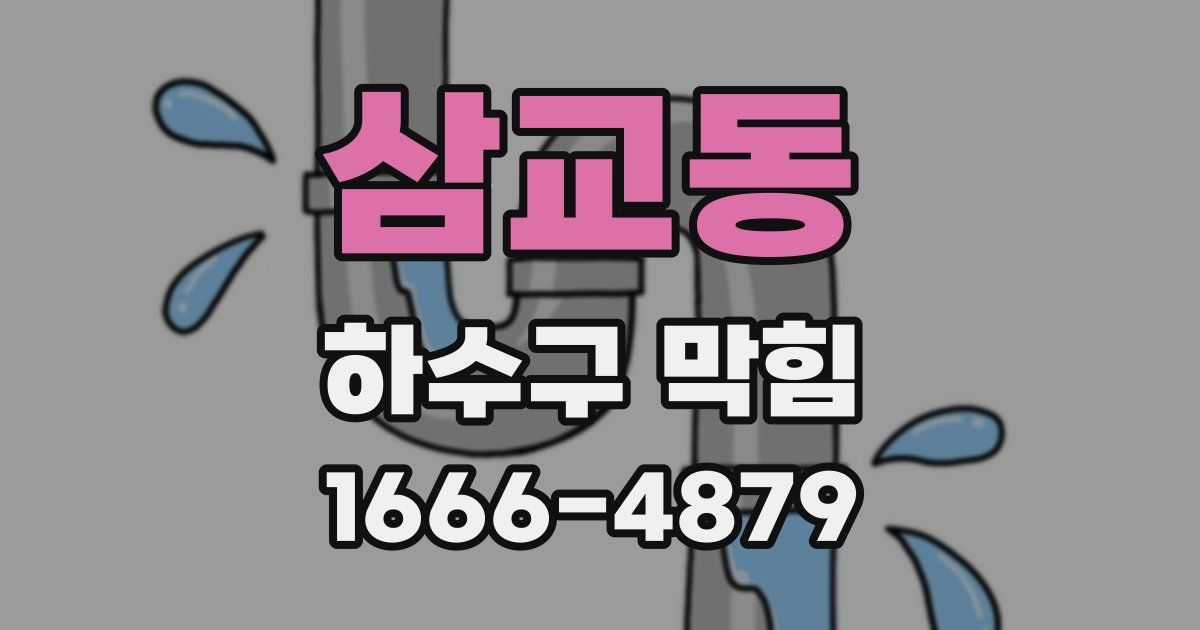 삼교동 하수구 막힘