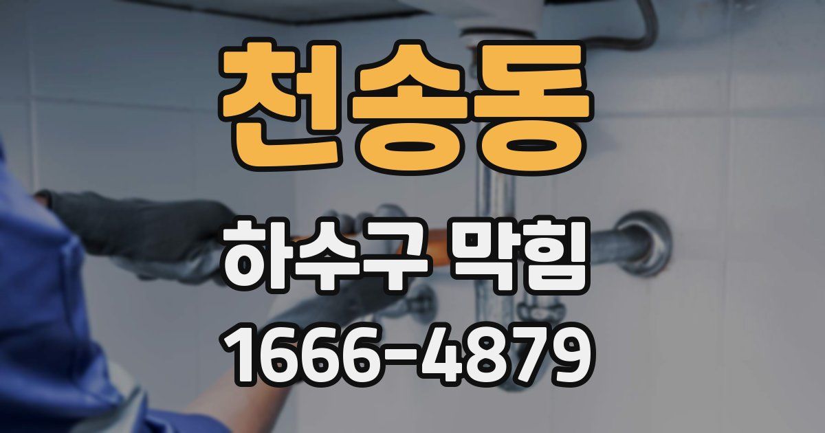천송동 하수구 막힘