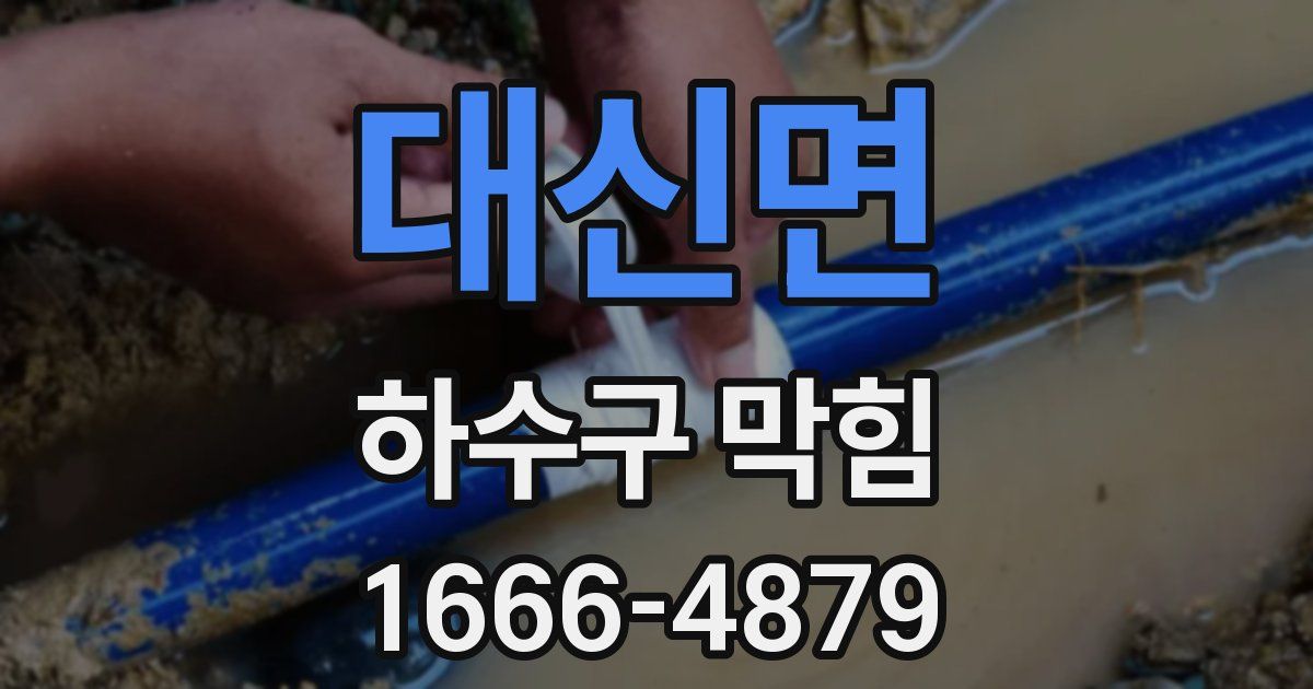 대신면 하수구 막힘