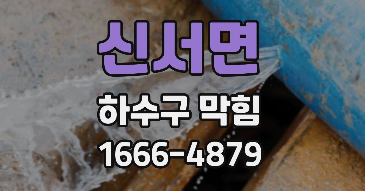 신서면 하수구 막힘
