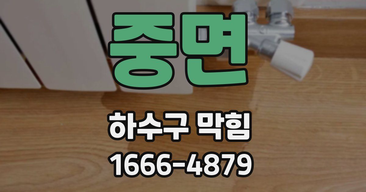 중면 하수구 막힘