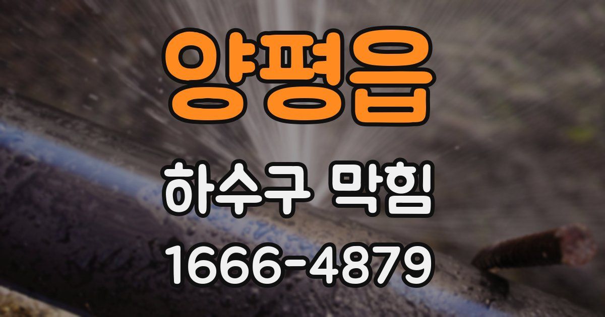 양평읍 하수구 막힘