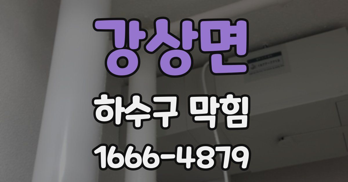강상면 하수구 막힘