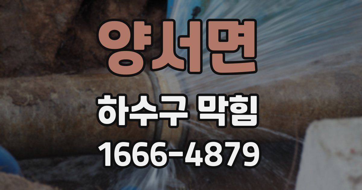 양서면 하수구 막힘