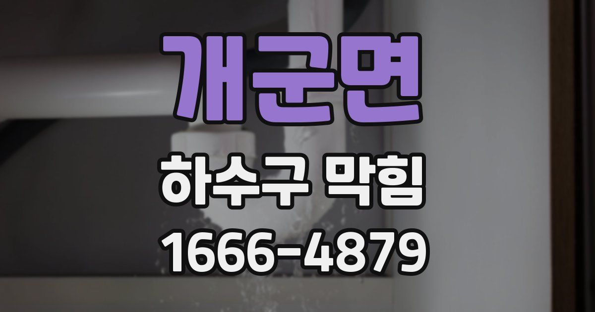 개군면 하수구 막힘