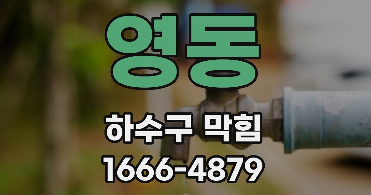 영동 하수구 막힘