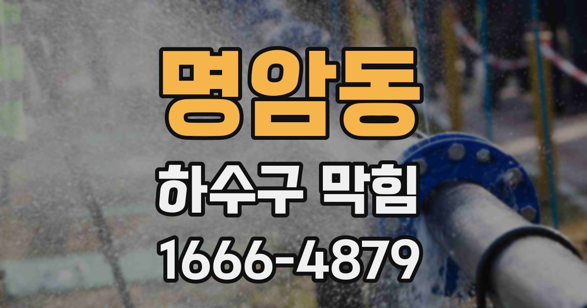 명암동 하수구 막힘